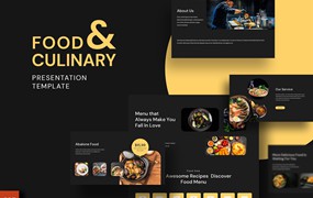食物和烹饪演示Powerpoint模板 Resto – Food and Culinary Presentation PowerPoint