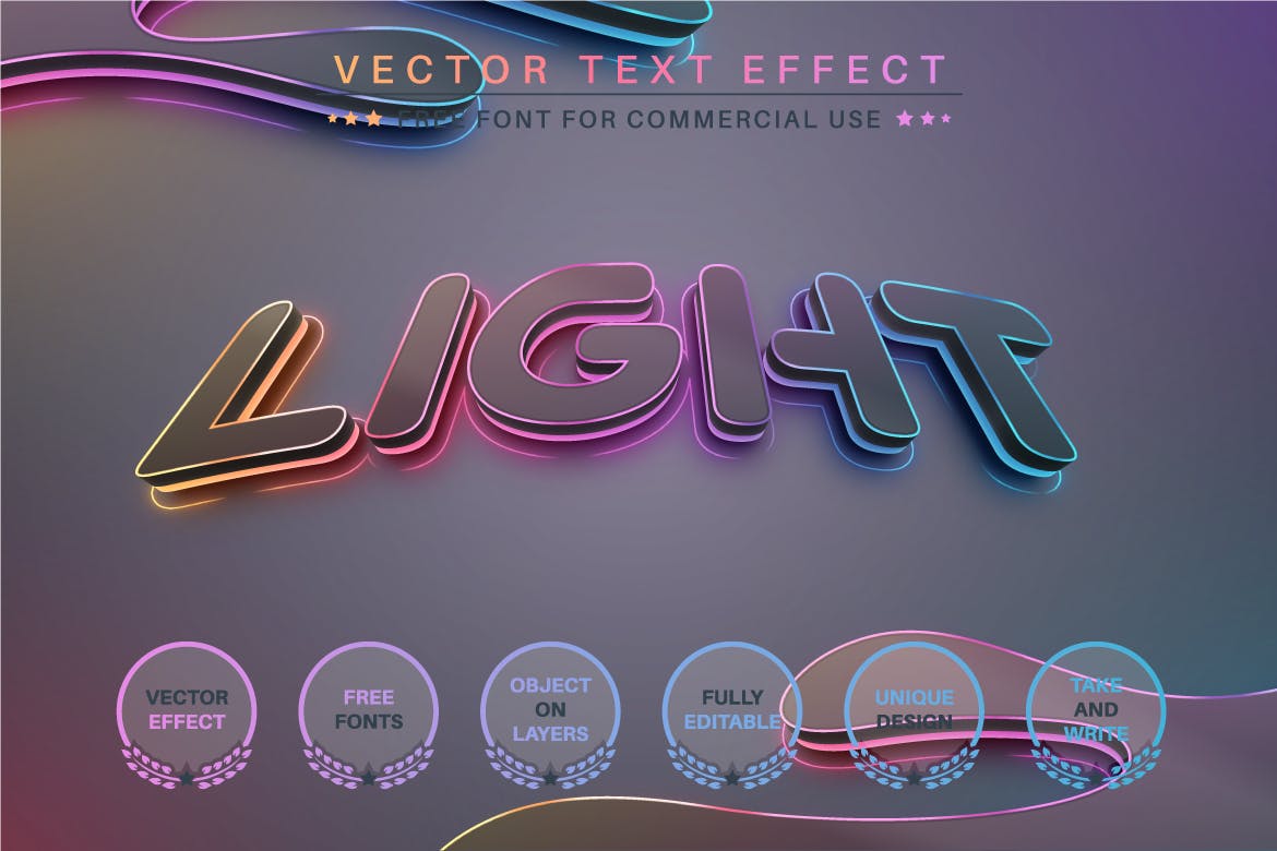 魔法发光矢量文字效果字体样式 Magic Glow – Editable Text Effect, Font Style 插件预设 第2张