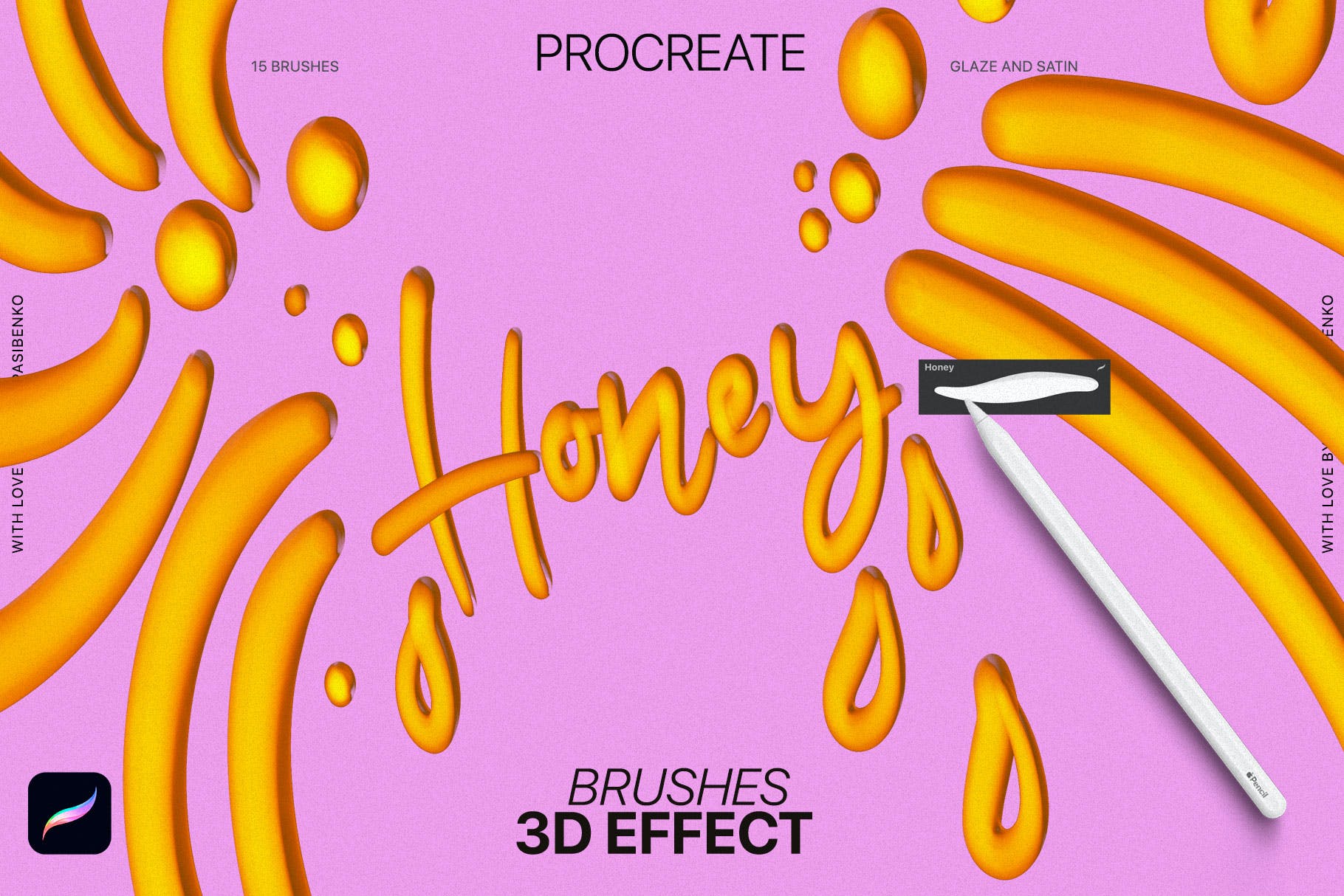 3D效果Procreate画笔 3D effect Procreate Brushes 笔刷资源 第12张