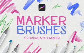 马克笔Procreate笔刷 Marker Procreate Brushes
