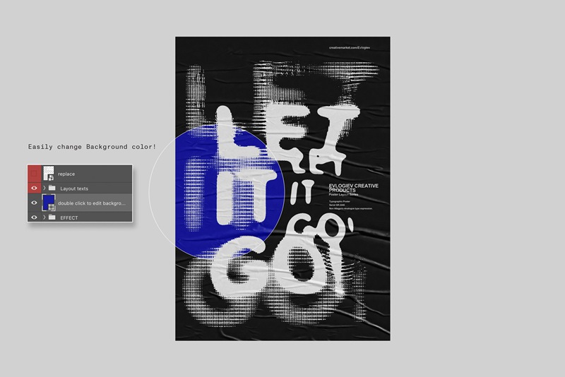 20个潮流抽象视觉海报标题特效字体设计智能贴图样机模板 Typographic Poster Layouts No.01 样机素材 第6张