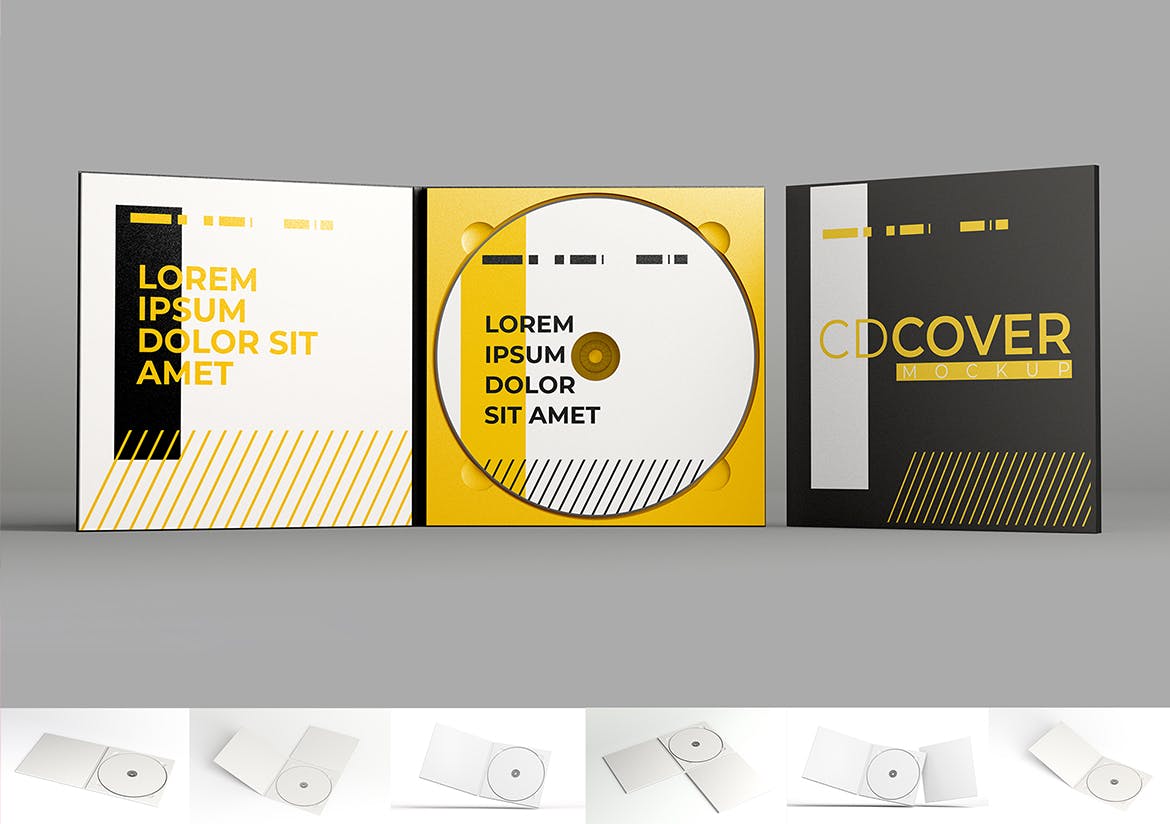 音乐CD封面设计样机图集 CD Cover Mockup Set 样机素材 第7张