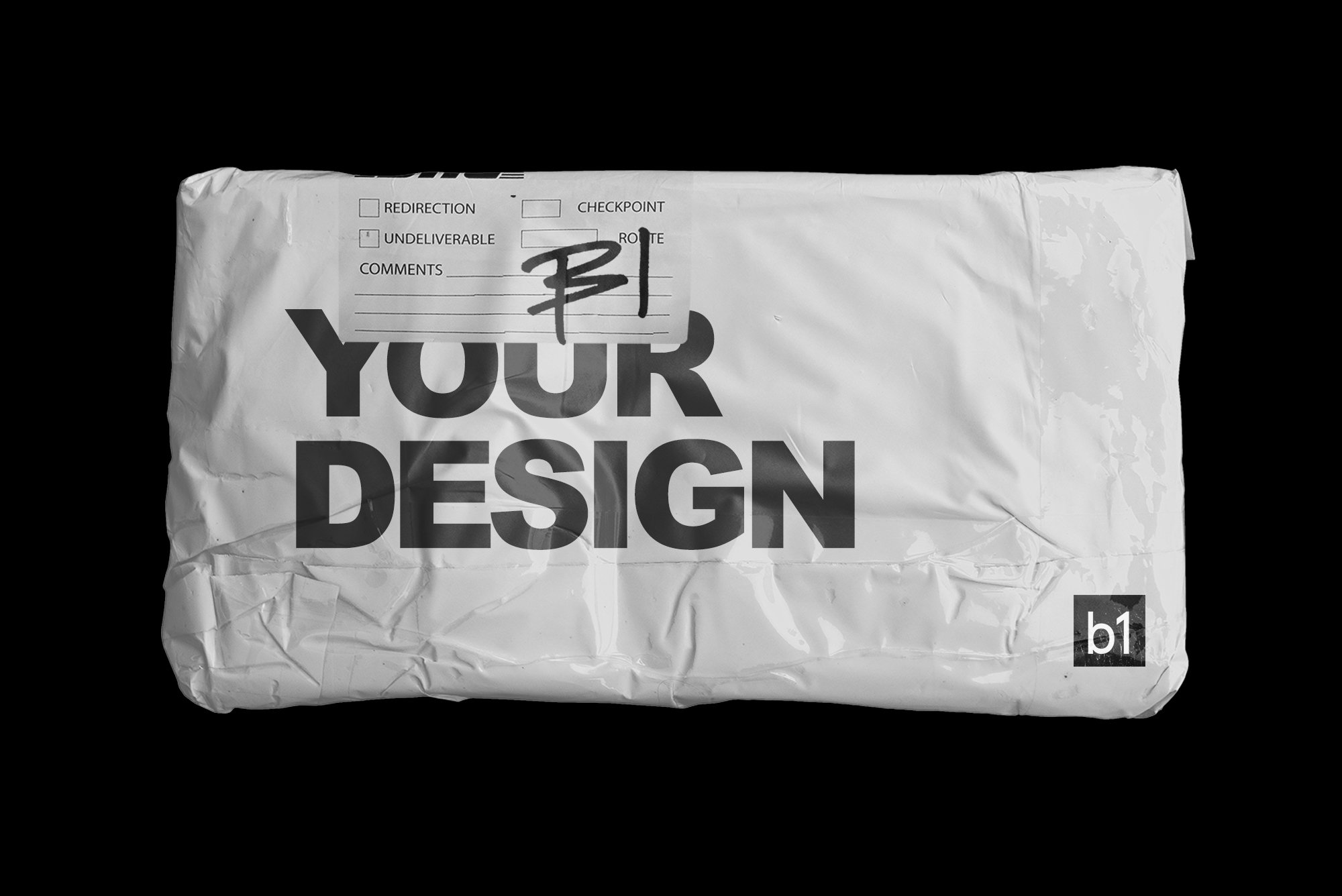 现代潮流快递物流包裹包装袋样机PNG透明包贴纸 Post Pack Bag Mockup 样机素材 第8张