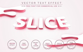切片弧形矢量文字效果字体样式 Slice Arc – Editable Text Effect, Font Style