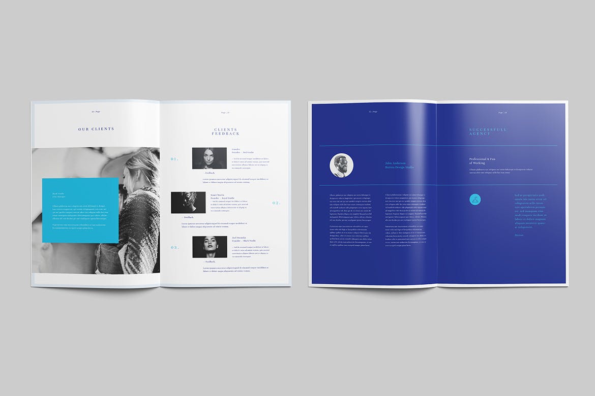 商务商业杂志排版设计模板 Brochure 幻灯图表 第3张