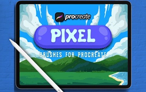 像素Procreate绘画笔刷素材 Dansdesign Pixel Brush Procreate #1