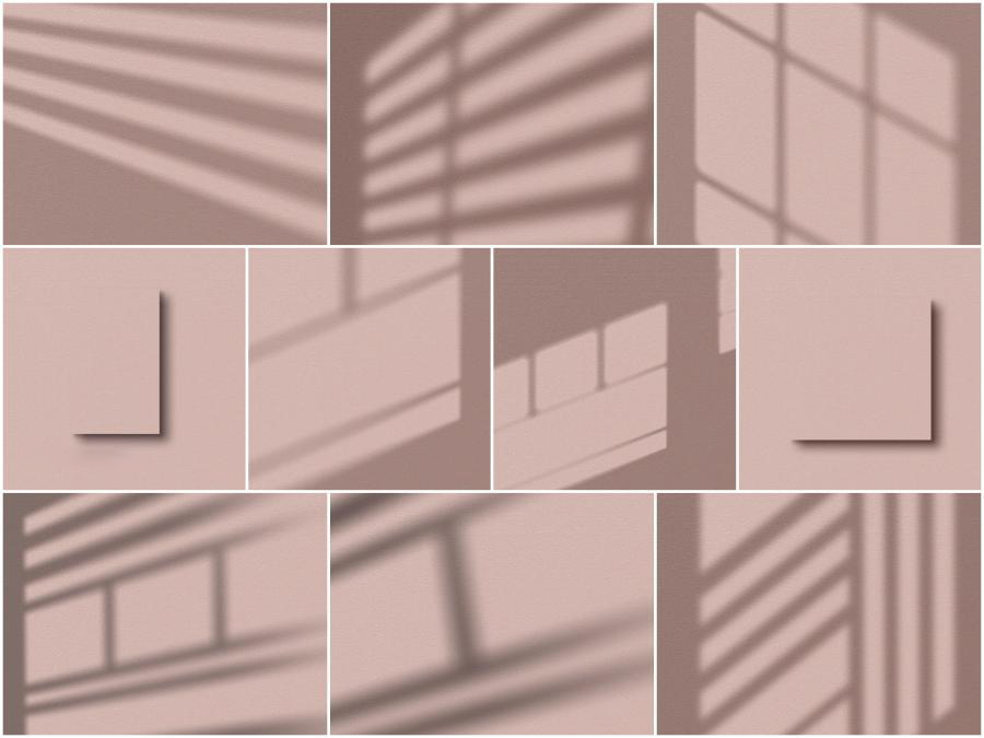 背景素材-窗户栅栏树叶叠加阴影背景图片PNG素材 图片素材 第4张