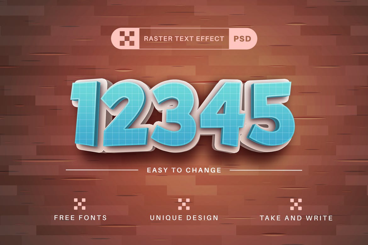 可爱3D学校文字效果字体样式 Cute School – Editable Text Effect, Font Style 插件预设 第2张