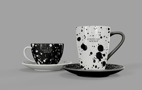 陶瓷杯身设计样机图 Ceramic Mugs Mockup
