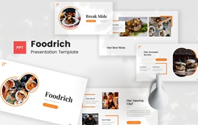 餐厅美食演示PPT模板 Foodrich – Food PowerPoint Template