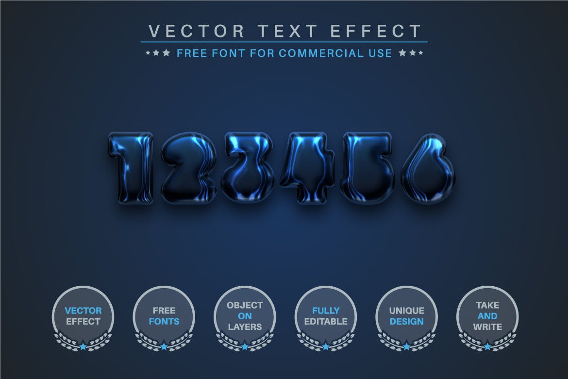 深色气泡矢量文字效果字体样式 Dark Bubble – Editable Text Effect, Font Style 插件预设 第3张