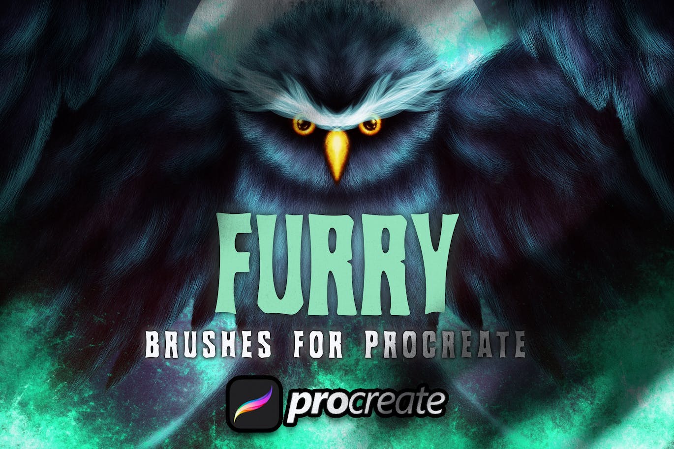动物毛皮Procreate绘画笔刷素材 Dans Furry Brush For Procreate 笔刷资源 第1张