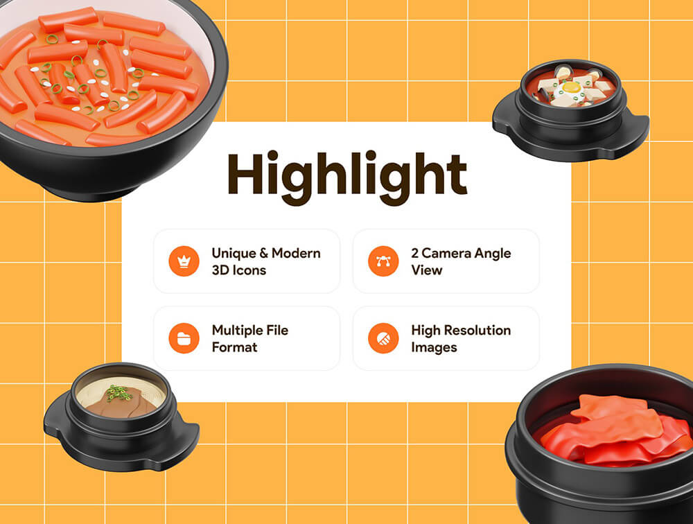 韩国食品3D图标插画 图标素材 第6张
