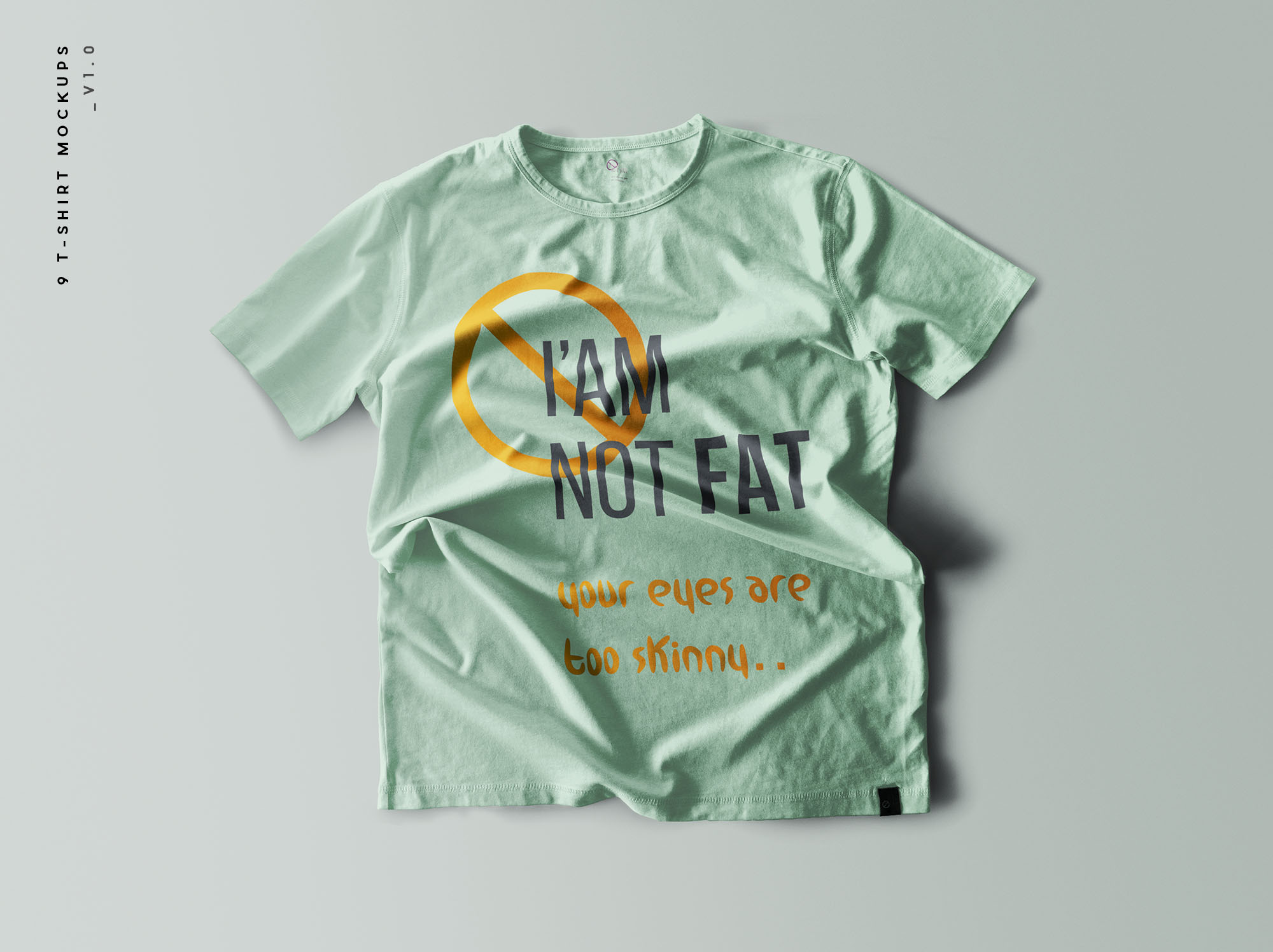 9 个褶皱T恤设计效果图样机 9 T-Shirt Mockups 样机素材 第11张