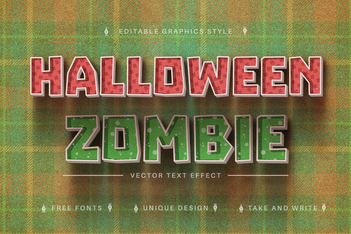 怪物纹理矢量文字效果字体样式 Monster – Editable Text Effect, Font Style 插件预设 第2张