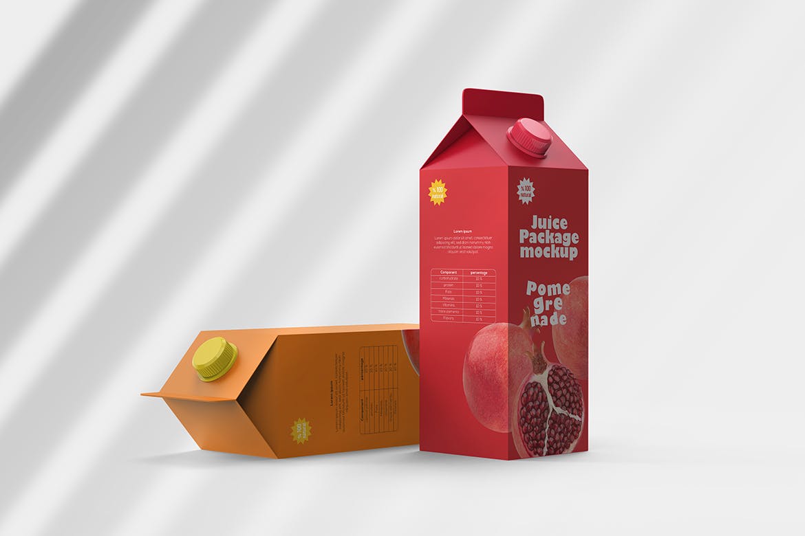 果汁/牛奶盒包装设计样机 Juice Box Mockup 样机素材 第2张