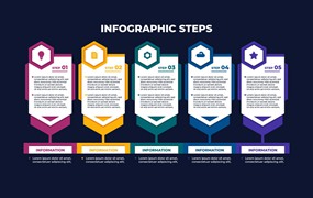 六角形商业信息图表模板 Hexagonal Business Infographic Template
