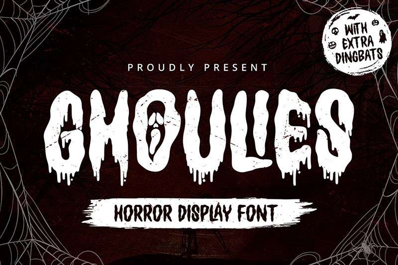 Ghoulies恐怖英文字体 设计素材 第1张