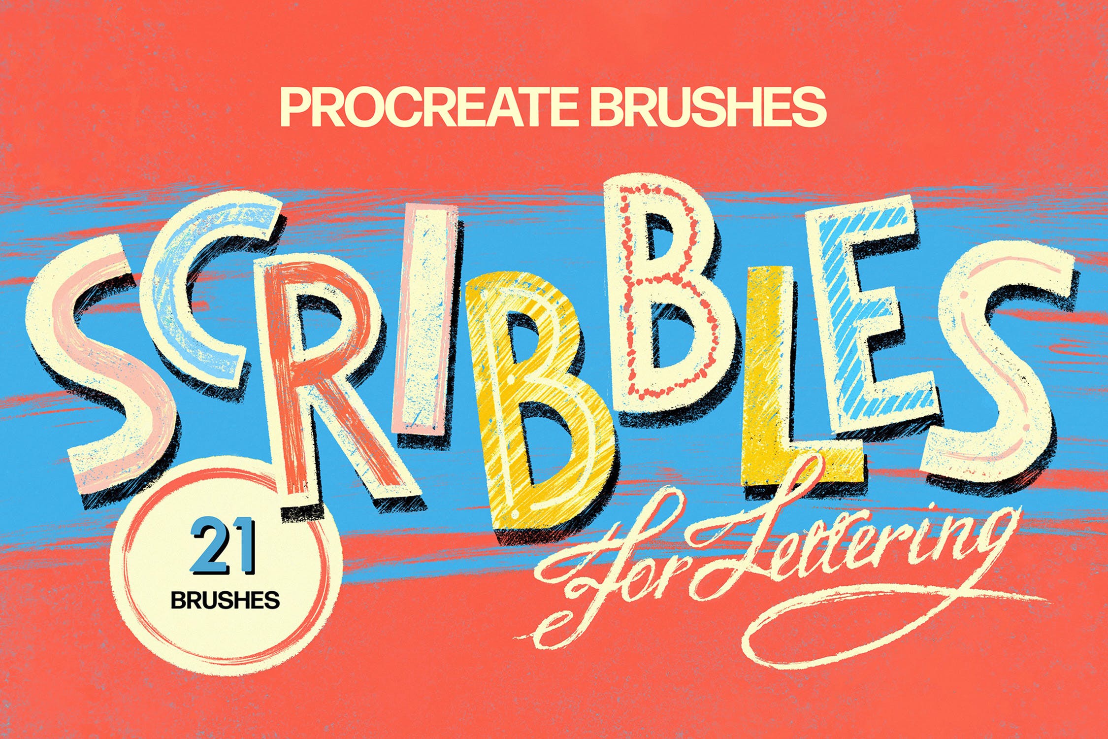 潦草的漫画色彩Procreate笔刷 Scribbles Procreate Brushes 笔刷资源 第1张