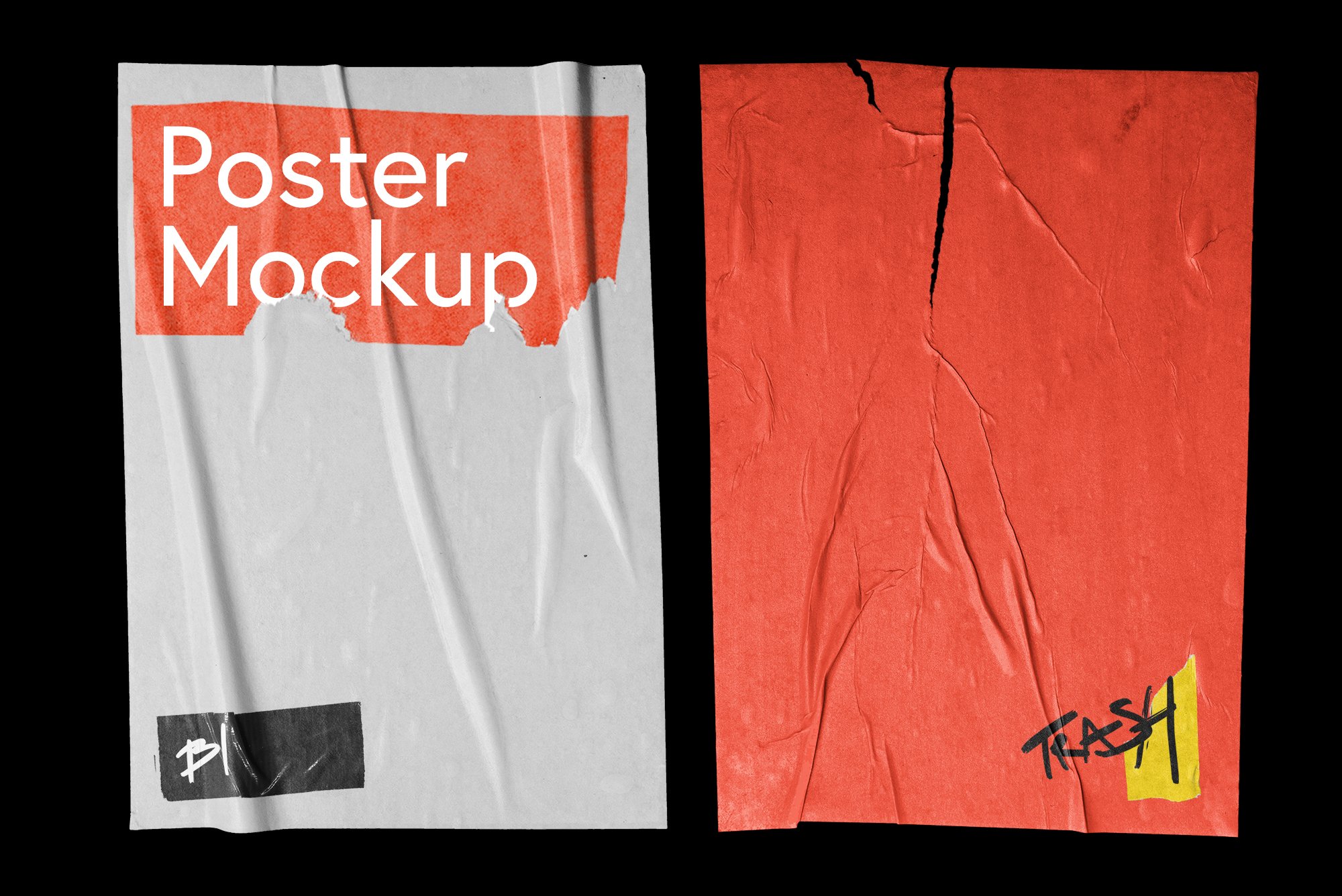 30张独特逼真褶皱视觉海报样机巨型包 30 Poster Mockup Mega Pack 样机素材 第1张