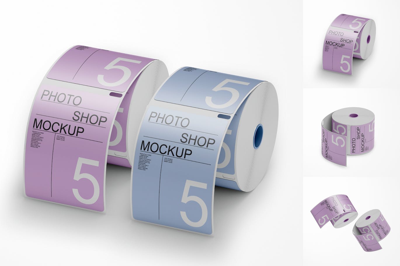 贴纸卷品牌设计样机集 Sticker Roll Mockup Set 样机素材 第1张