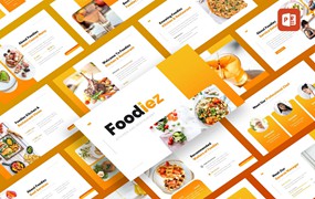 厨房和餐厅PPT创意模板 Foodiez Kitchen & Restaurant PowerPoint Template