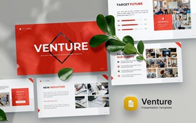 商业与创业谷歌幻灯片模板 Venture – Business & Startup Google Slide Template
