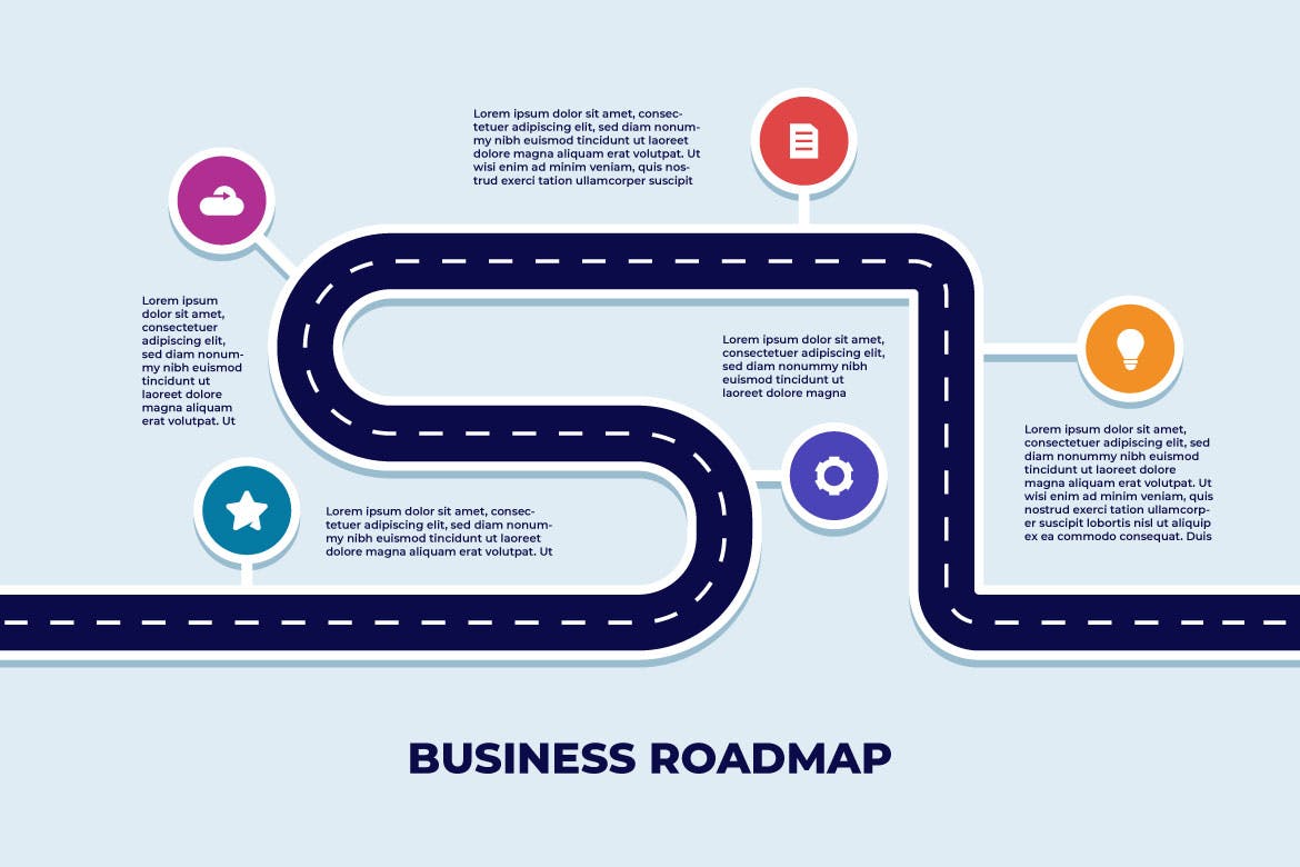 路线图时间轴商业信息图表模板 Roadmap Timeline Business Infographic Template 幻灯图表 第1张