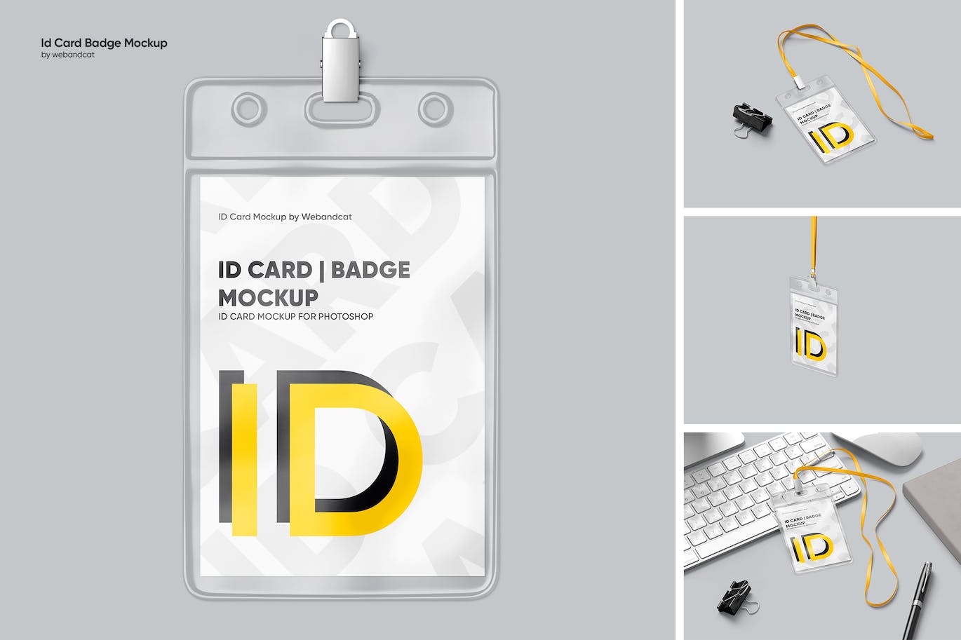工作牌/厂牌设计样机 ID Card Mockup 样机素材 第1张