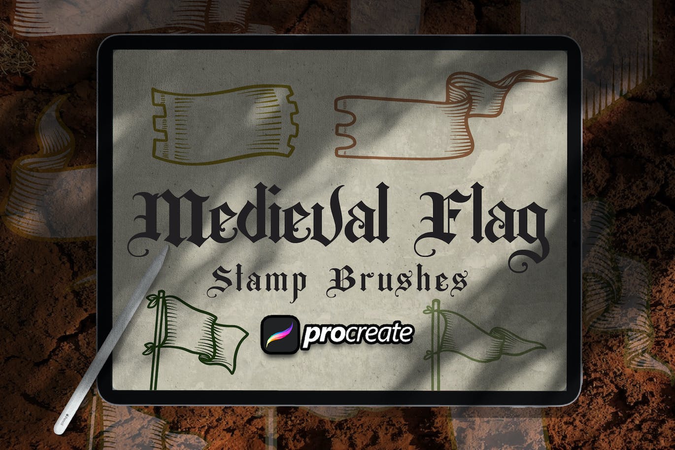 中世纪纹章Procreate印章绘画笔刷素材 Medieval Heraldic Brush Stamp Procreate 笔刷资源 第2张