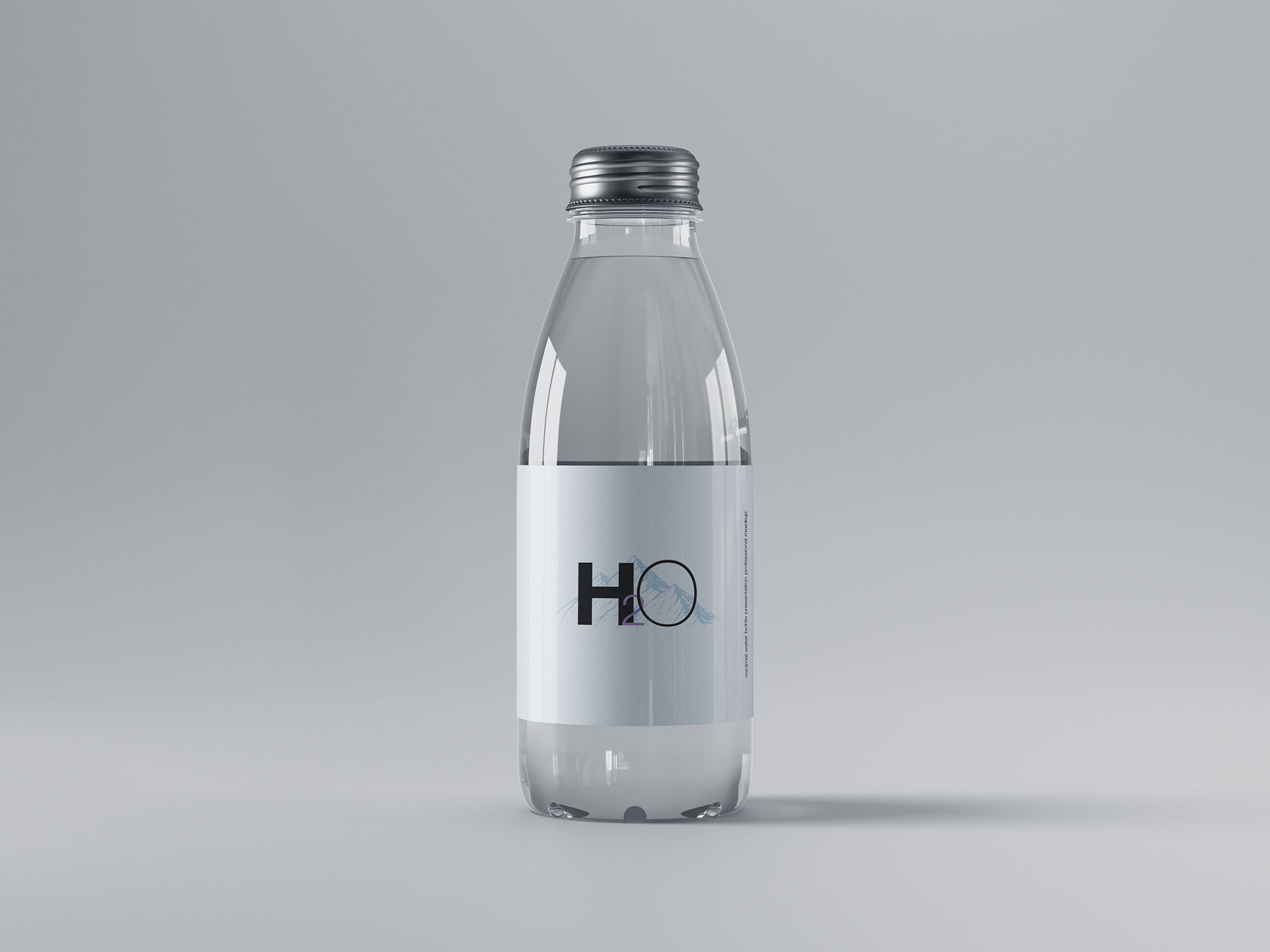 迷你透明玻璃水瓶样机 Mini Glass Water Bottle Mockup 样机素材 第1张