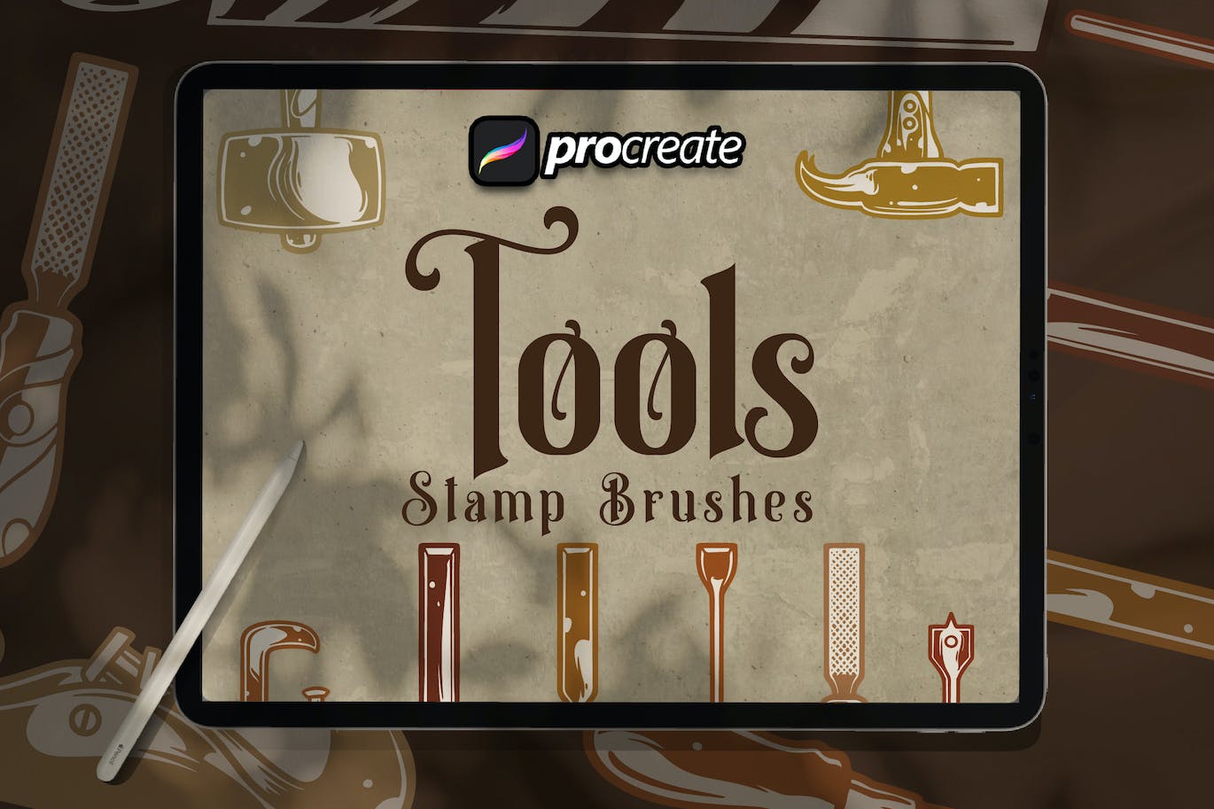 工匠工具Procreate印章绘画笔刷素材 Dansdesign Craftsman Tool Brush Stamp Procreate 笔刷资源 第2张