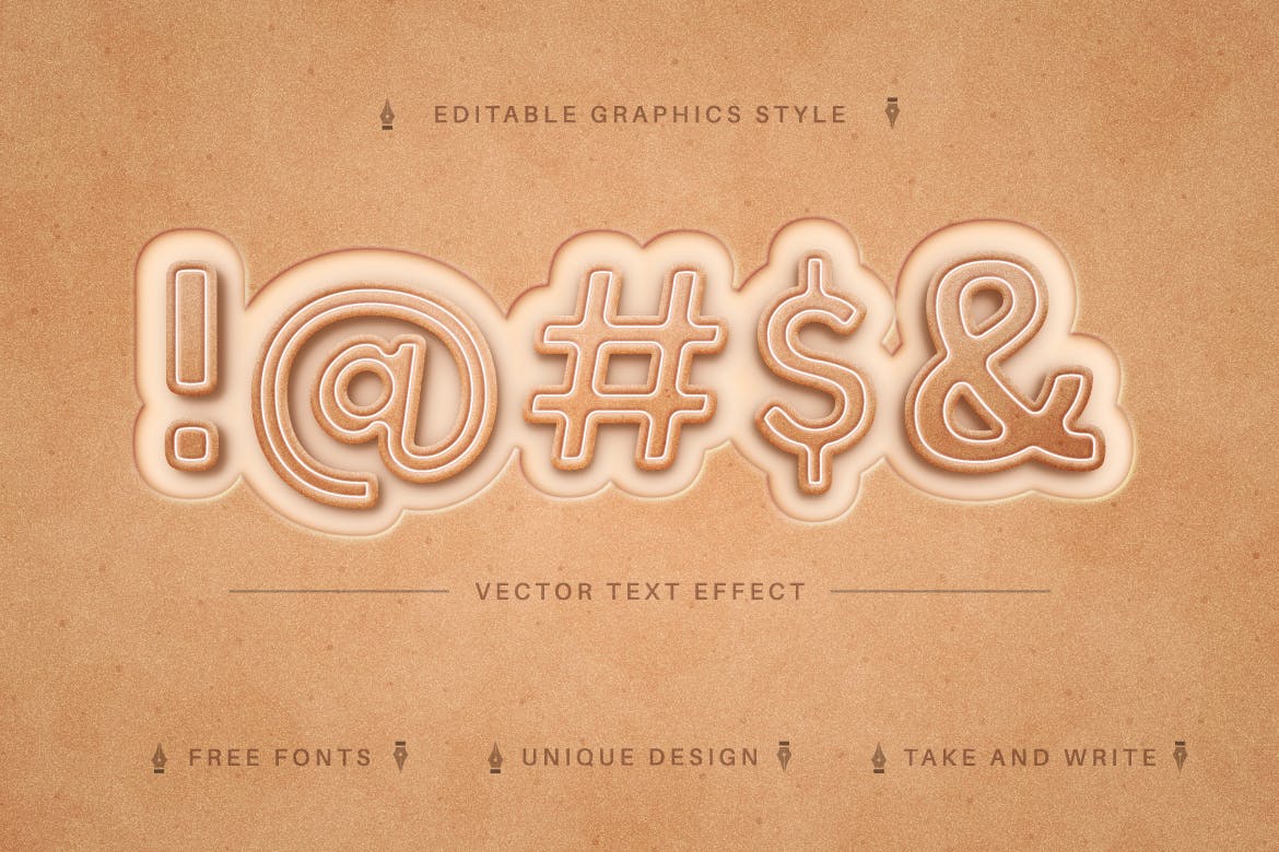 曲奇饼干矢量文字效果字体样式 Biscuit – Edit Text Effect, Editable Font Style 插件预设 第3张