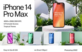 iPhone 14 Pro Max手机正视图展示样机 iPhone 14 Pro Max Mockup
