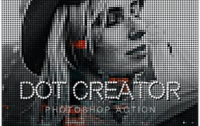 像素点画照片处理效果PS动作模板 Dot Creator – Photoshop Action