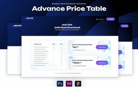 高级网站价格表单UI设计模板 Advanced Price Table Template