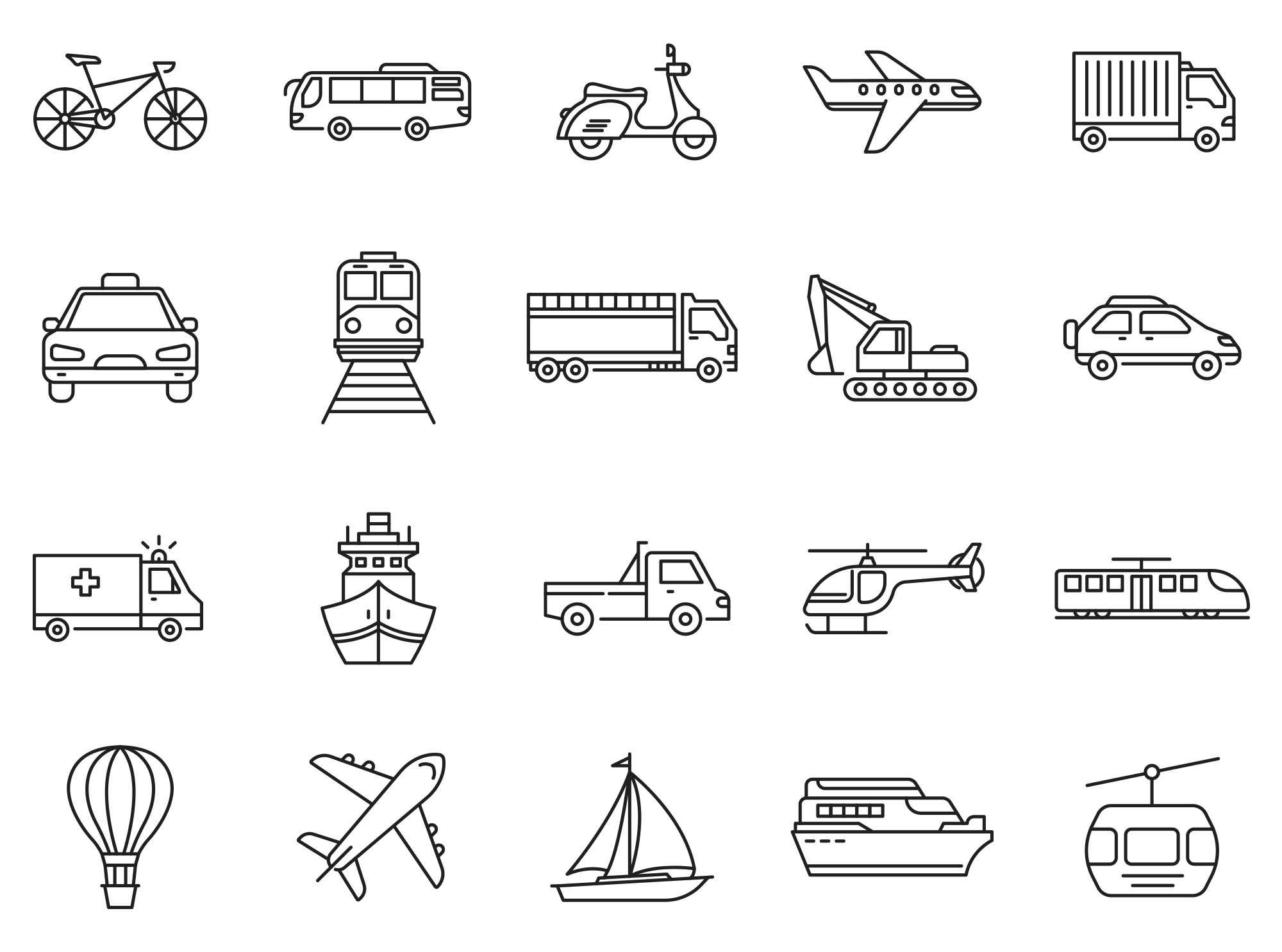 80个交通工具图标 80 Transportation Icons 图标素材 第4张
