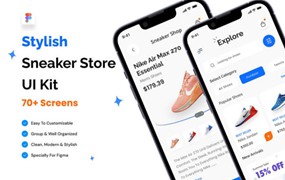 电子商务运动鞋商店App应用程序 UI 套件