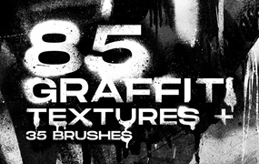 30个街头涂鸦风格喷漆纹理图片素材+PS&Procreate画笔