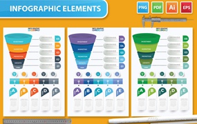 漏斗式信息图表设计素材 Funnel Infographic Design