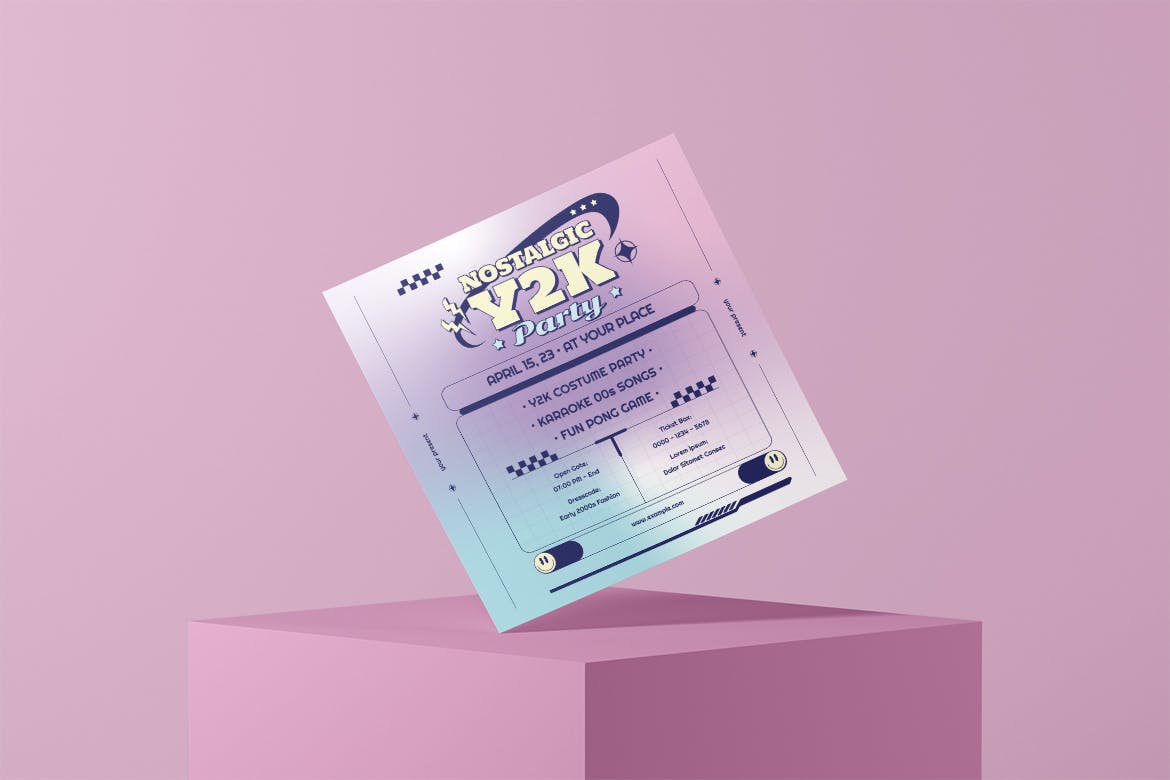 怀旧Y2K派对海报传单媒体套件 Nostalgic Y2K Party – Flyer Media Kit 设计素材 第3张
