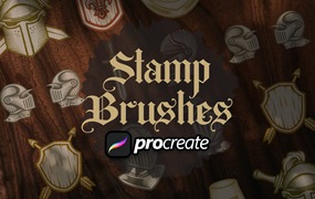 骑士纹章Procreate印章绘画笔刷素材 Knight Heraldic Brush Stamp Procreate