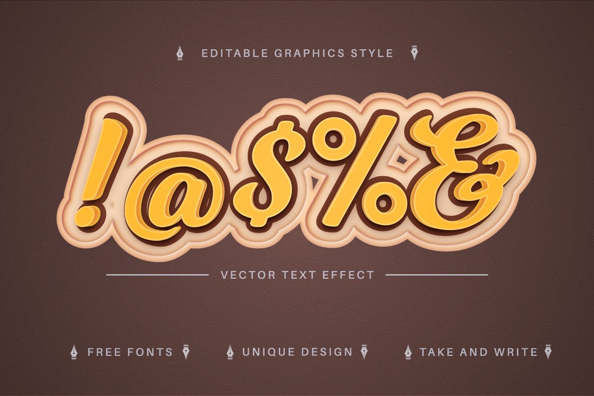 香蕉色矢量文字效果字体样式 Banana – Editable Text Effect, Font Style 插件预设 第2张