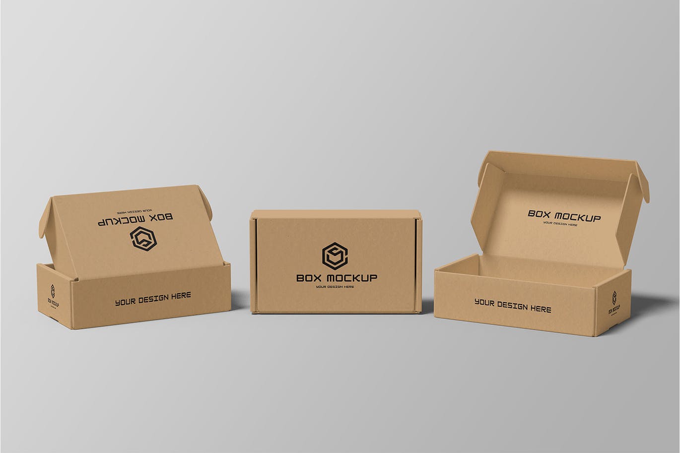 牛皮纸盒子包装样机 Box Packaging Mockup 样机素材 第5张