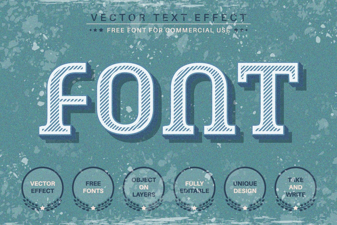 复古线条矢量文字效果字体样式 Retro Text – Editable Text Effect, Font Style 插件预设 第2张
