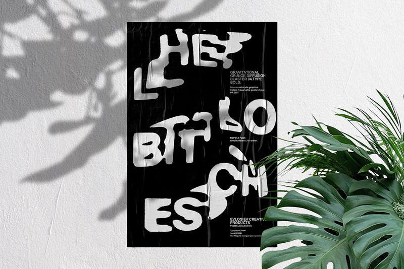 20个潮流抽象视觉海报标题特效字体设计智能贴图样机模板 Typographic Poster Layouts No.01 样机素材 第11张