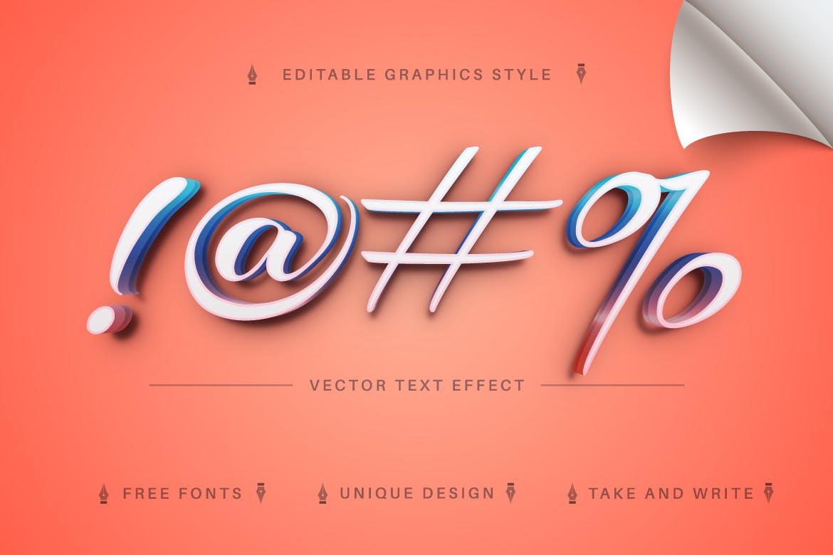 3D连字矢量文字效果字体样式 Beauty Stroke – Editable Text Effect, Font Style 插件预设 第2张