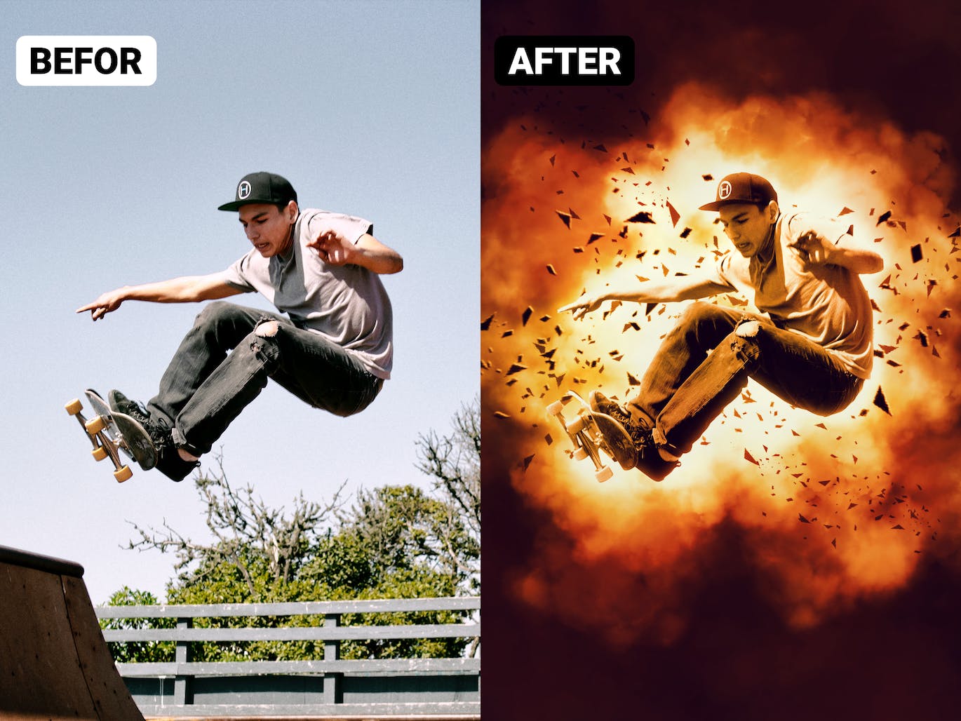 爆炸效果PS动作模板 Explosion Effect Photoshop Action 插件预设 第7张