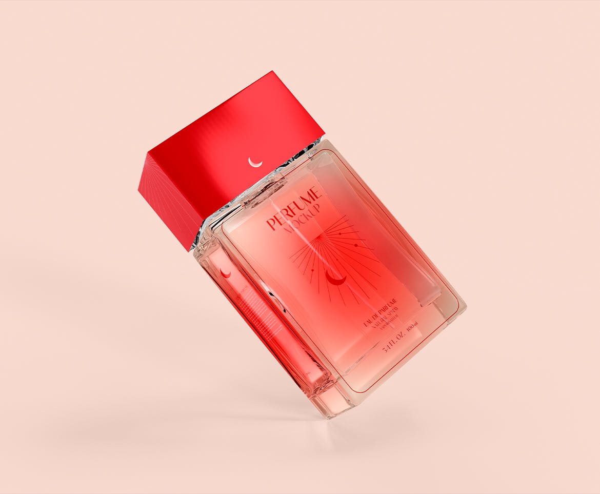 透明玻璃香水瓶设计样机图 Perfume Bottle Mockup 样机素材 第3张
