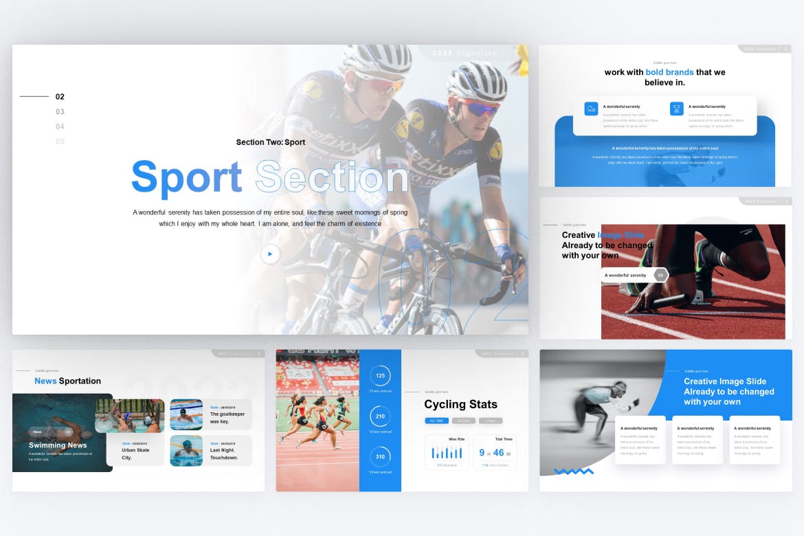 体育运动PowerPoint演示文稿模板 Sport PowerPoint Template 幻灯图表 第2张
